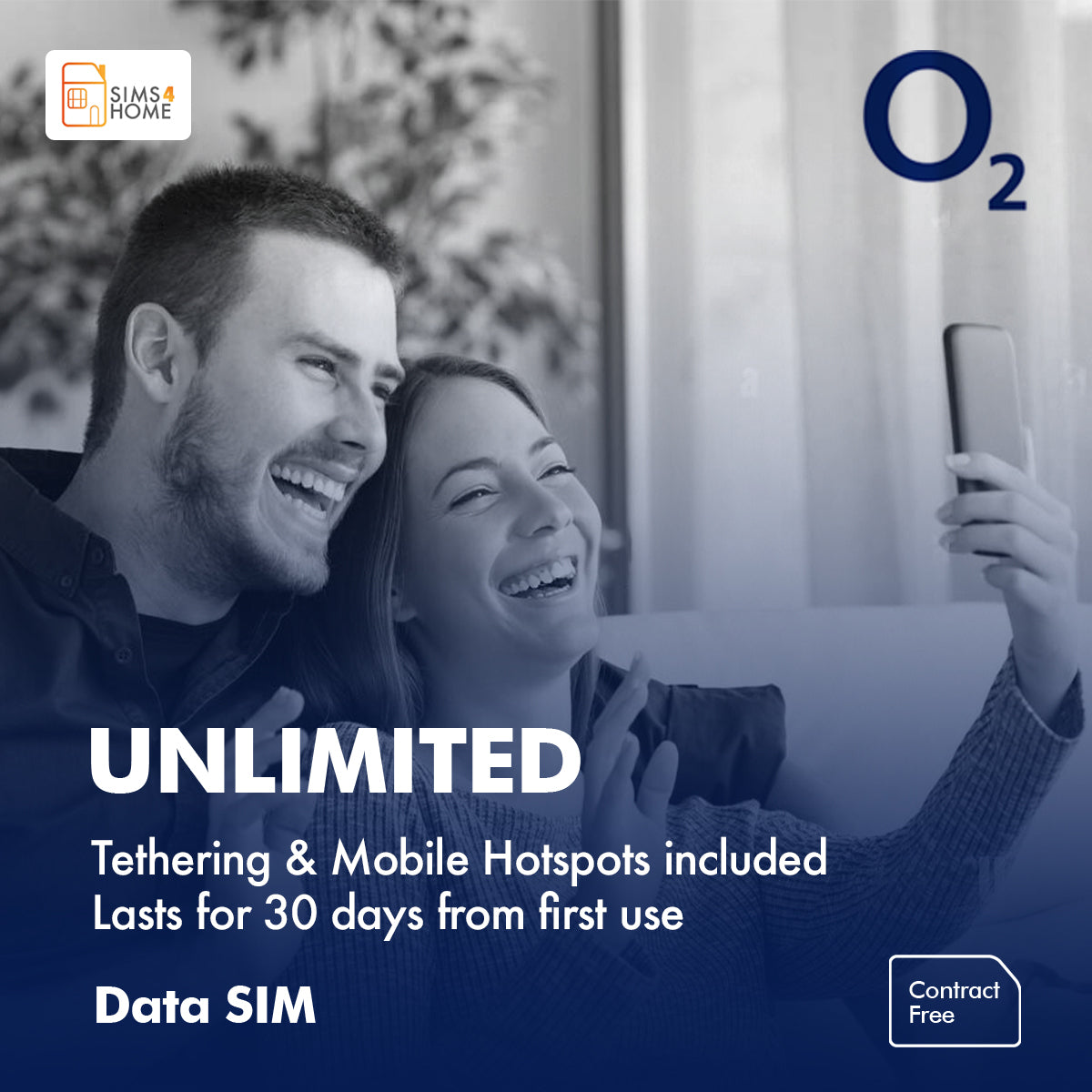 O2 Data Sim Card Preloaded with UNLIMITED 4G/5G Data