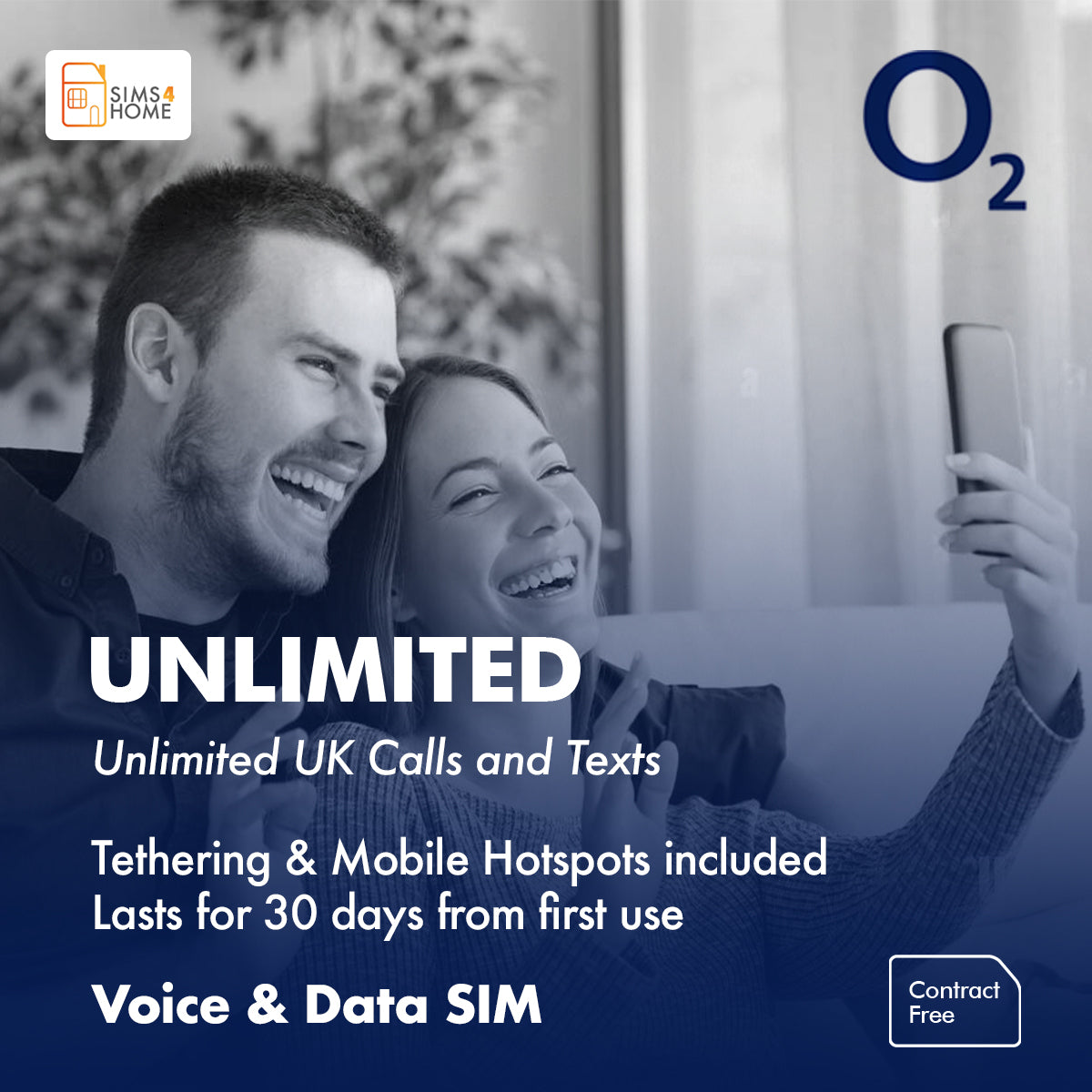 O2 Voice & Data Sim Card Preloaded with UNLIMITED 4G/5G Data