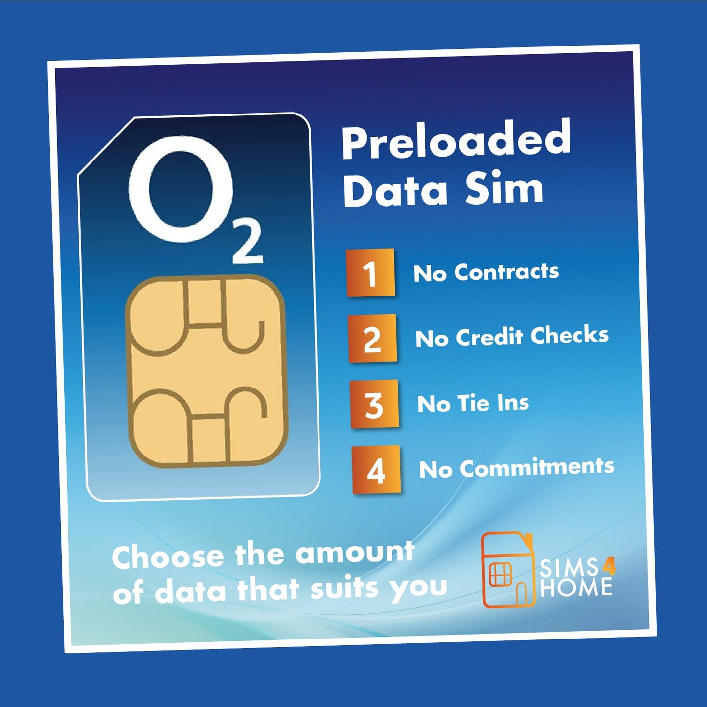 O2 Data Sim Card Preloaded with UNLIMITED 4G/5G Data