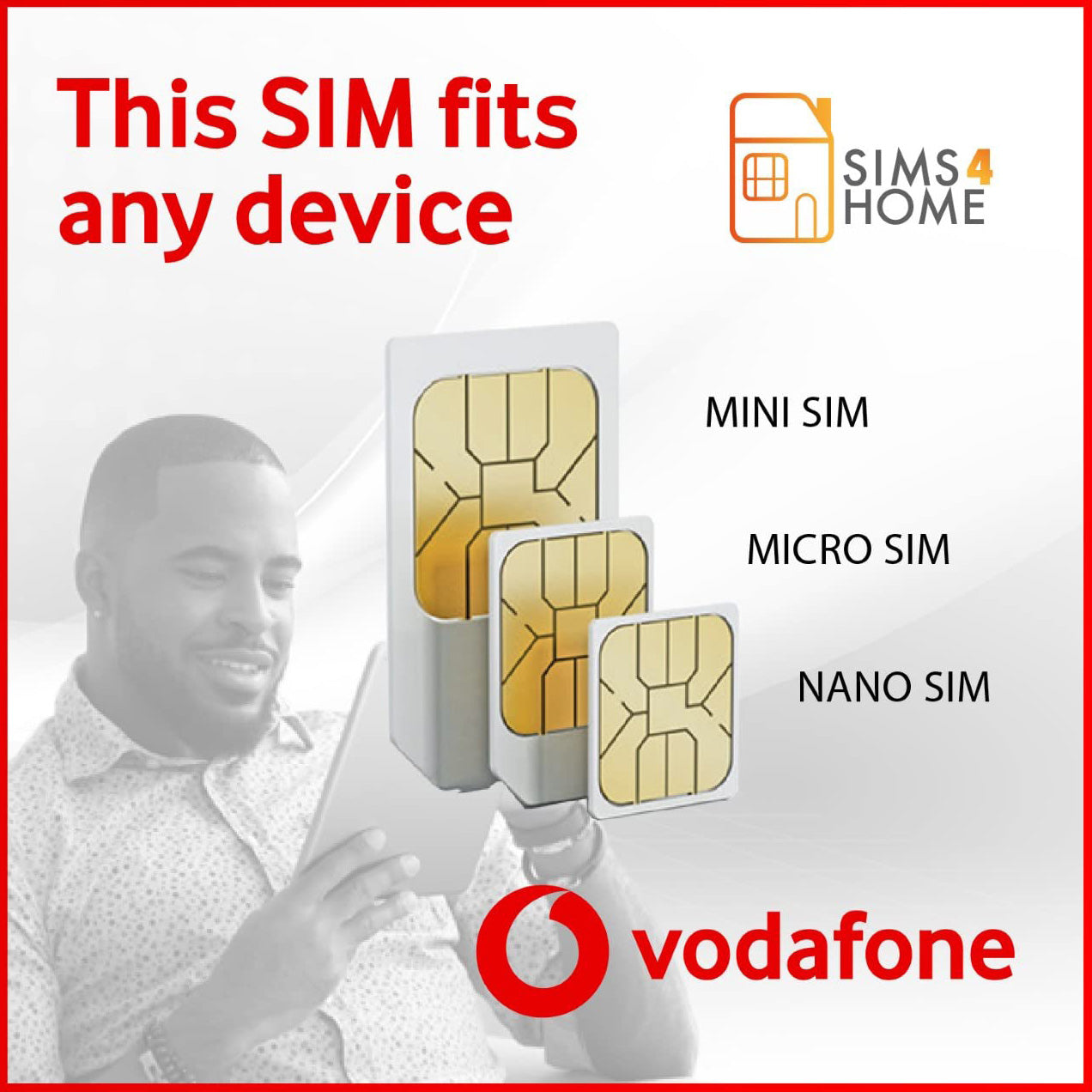 Vodafone Voice & Data Sim Card Preloaded with UNLIMITED 4G/5G Data