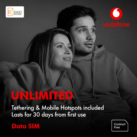 Vodafone Data Sim Card Preloaded with UNLIMITED 4G/5G Data